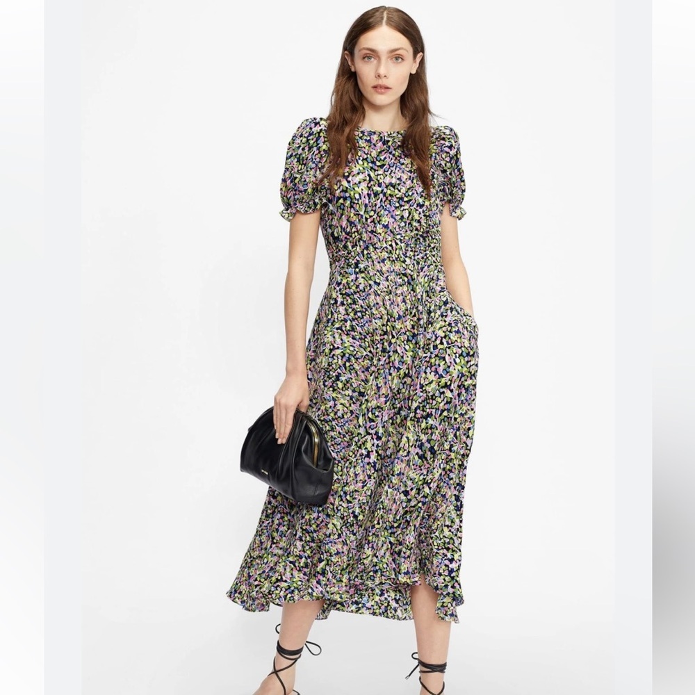 Ted Baker Multicolor Floral Midi Dress